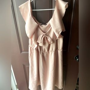 Plus (4x, fit 3x) dress blush pink off the shoulder
